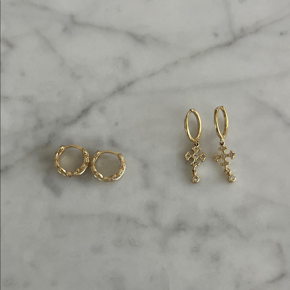 Shashi Two Pairs of Huggie Earrings